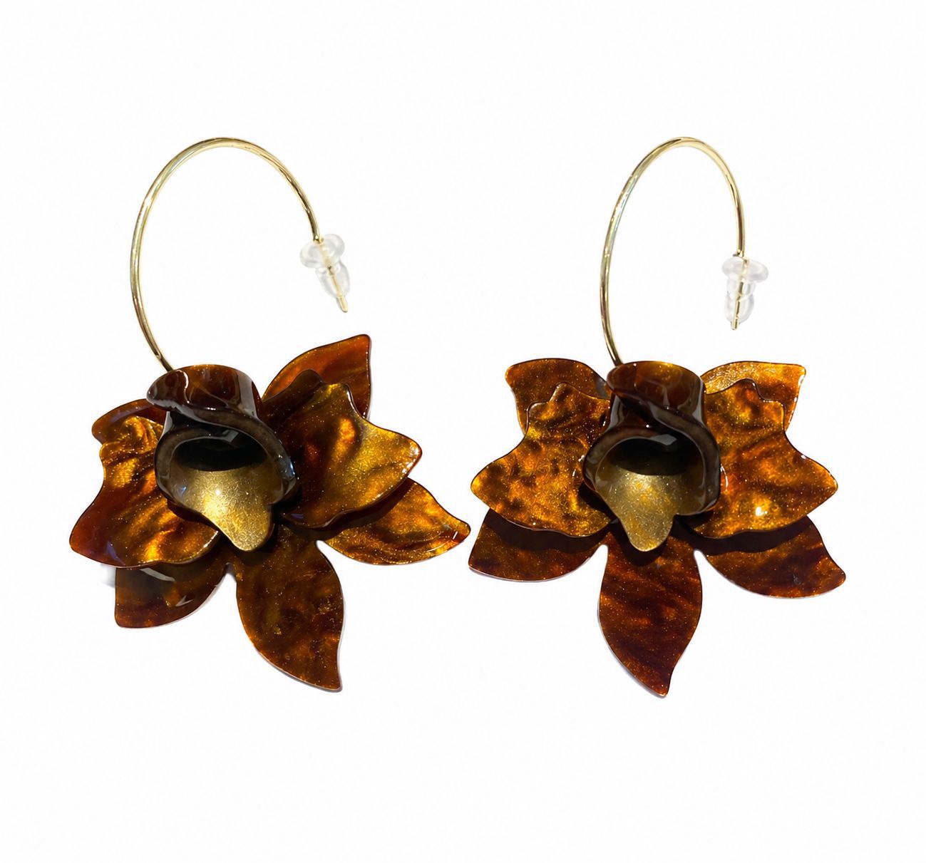 Aretes Flor Acrilico