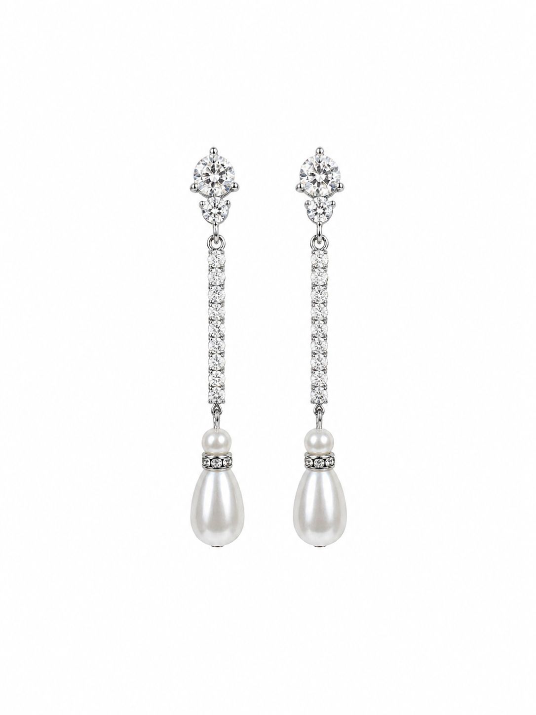 Aretes largos perla gota