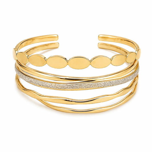 Set de pulseras dorado