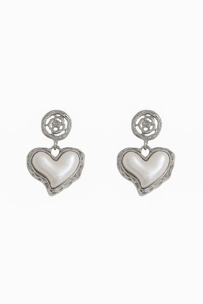 Aretes de Corazón con perla