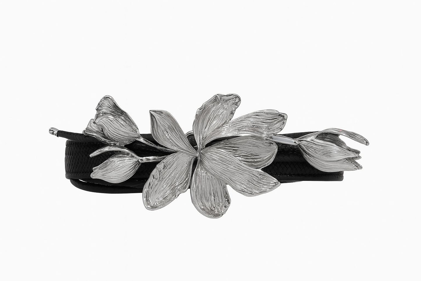 Cinturón de flores metalico