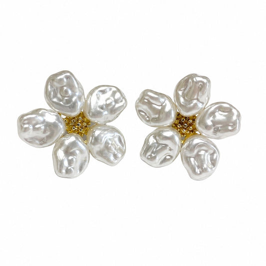 Aretes flor perla
