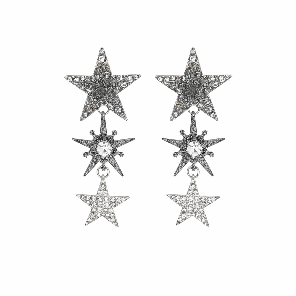 Aretes estrellas con cristal