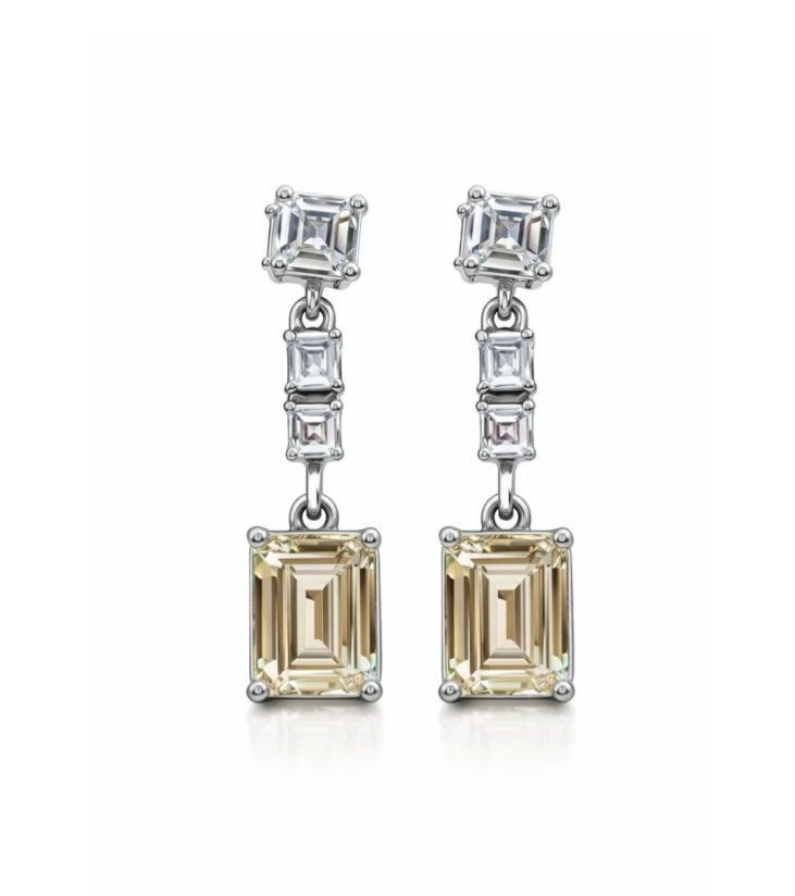 Aretes Zirconia con Citrino