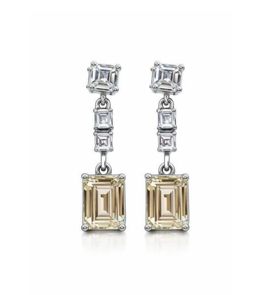 Aretes Zirconia con Citrino