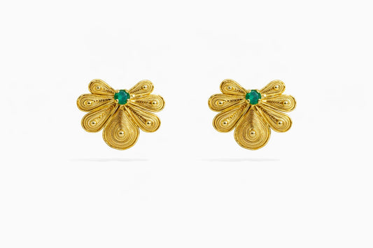 Aretes 7 hojas Filigrana abanico