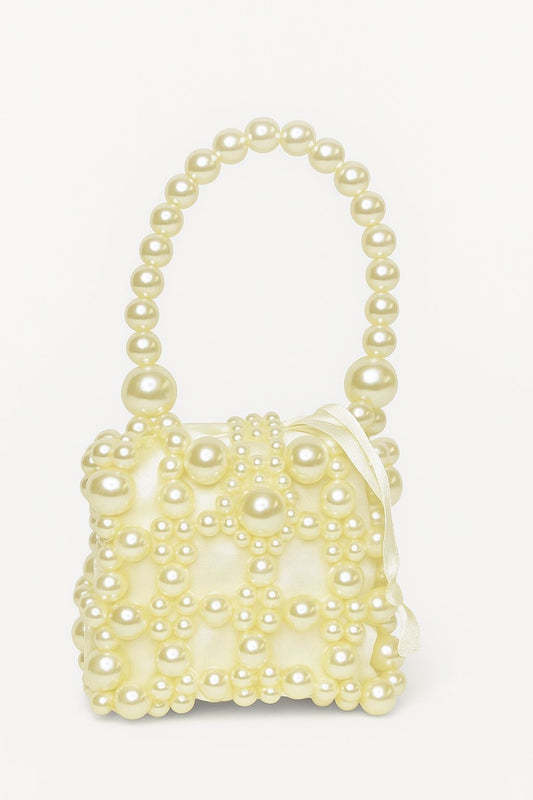 Bolsa chica con cuentas de perlas