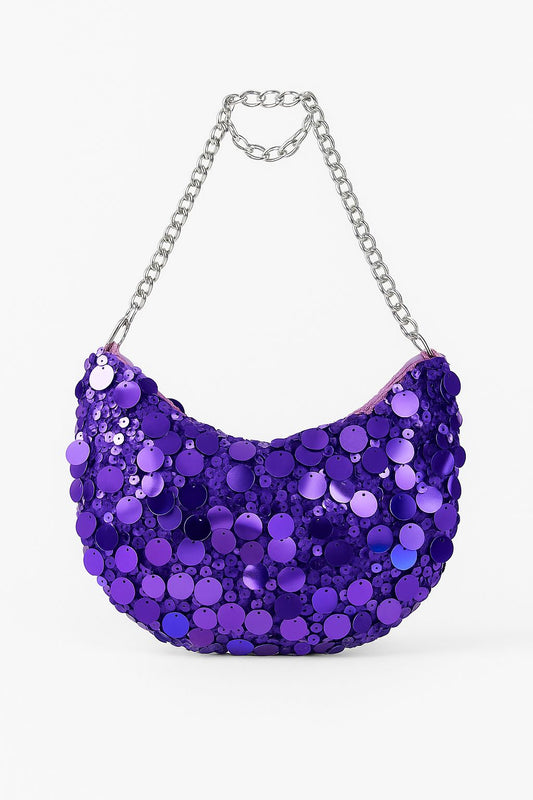 Bolsa morada lentejuelas