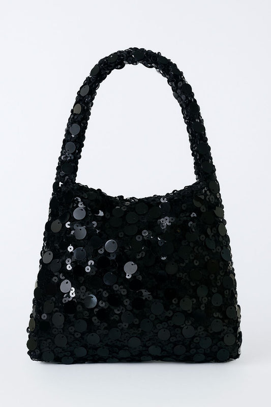 Bolsa negra de lentejuelas