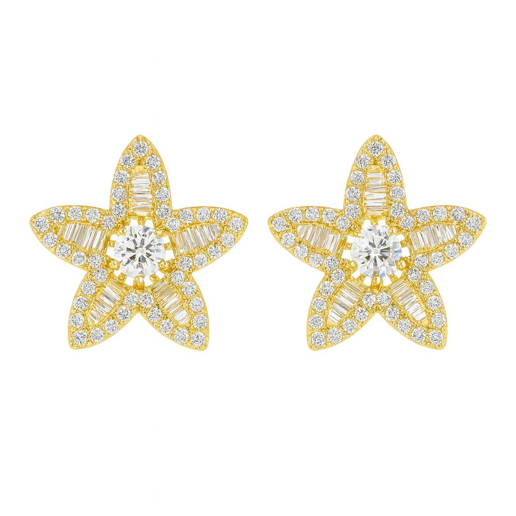 Aretes de estrella zirconia