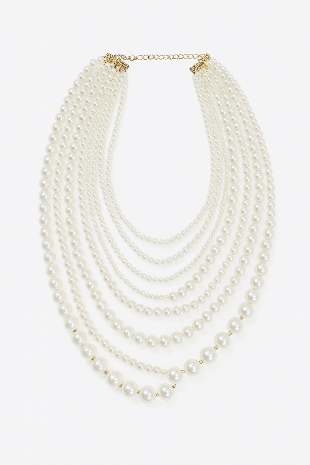 Collar de Hilos de perlas con dorado