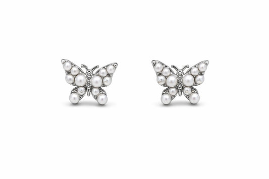 Aretes Mariposa con Microperla