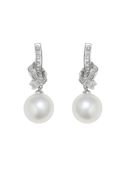 Aretes de nudo  con perlas