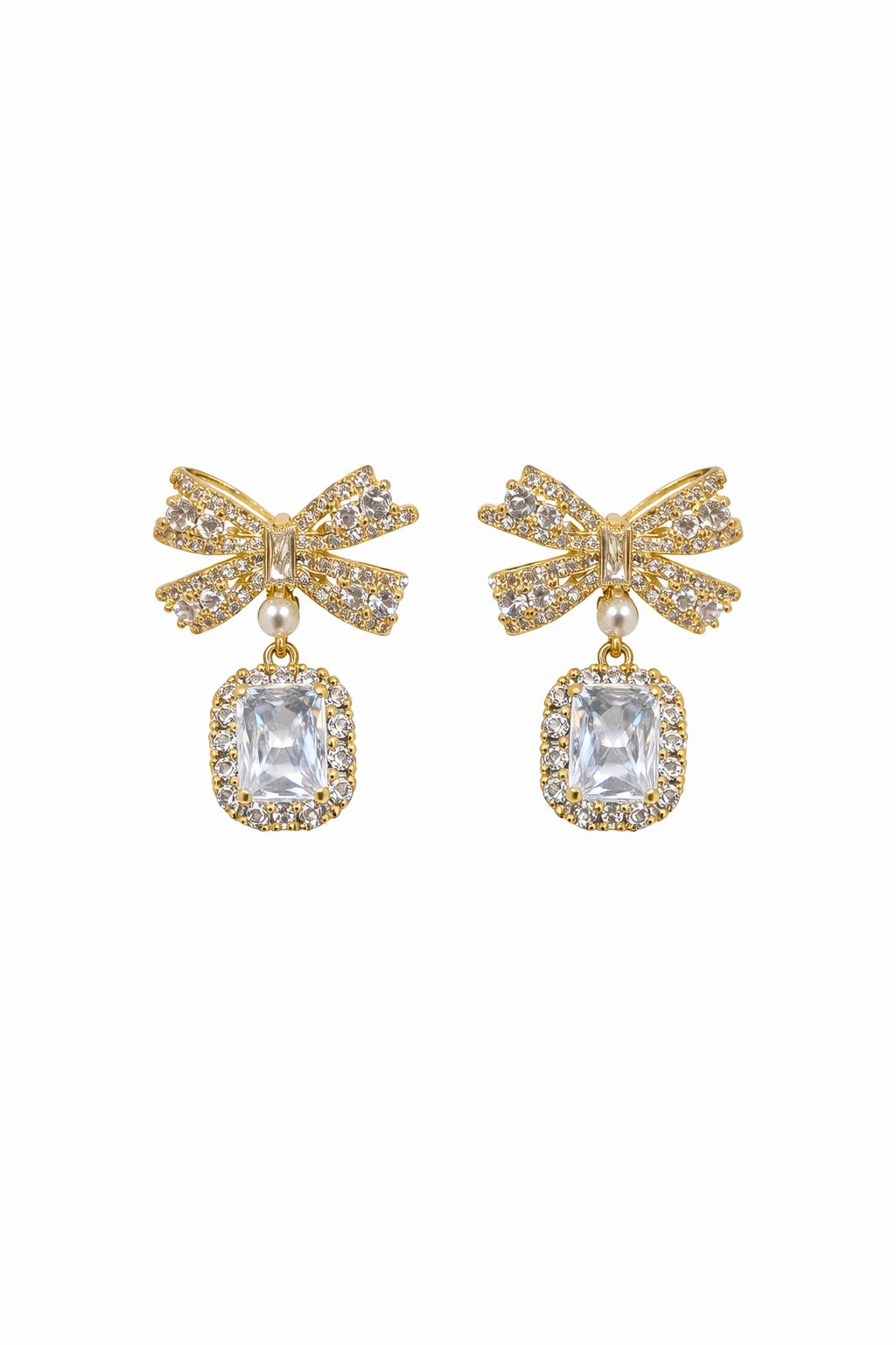 Aretes lazo con zirconia