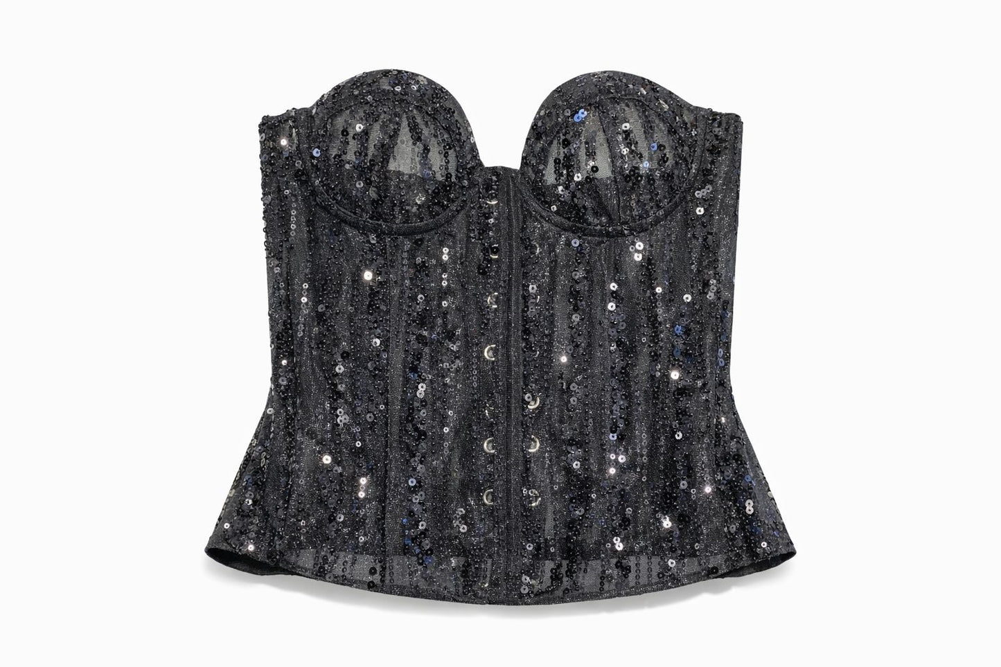 Bustier negro semitransparente