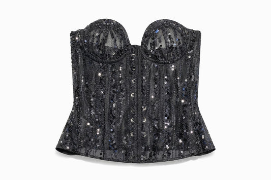 Bustier negro semitransparente