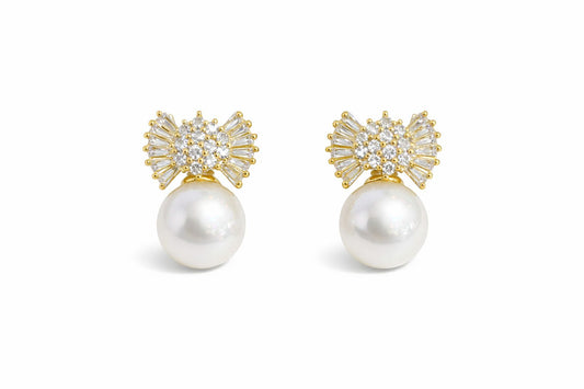 Aretes con Perla y Cristal