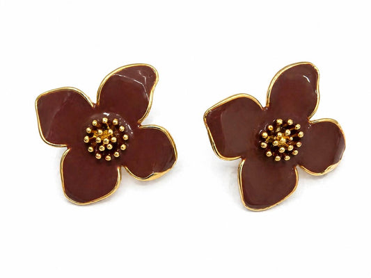 Aretes flor Cafe