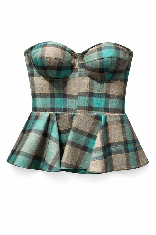 Bustier cuadros grandes verde