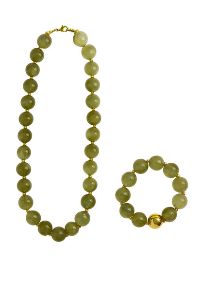 Collar y Pulsera de Acrilico  de Bolas