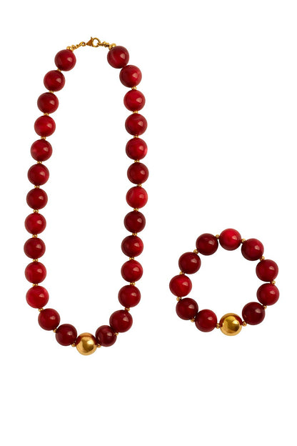 Collar y Pulsera de Acrilico  de Bolas