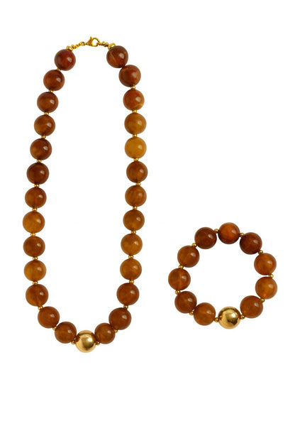 Collar y Pulsera de Acrilico  de Bolas