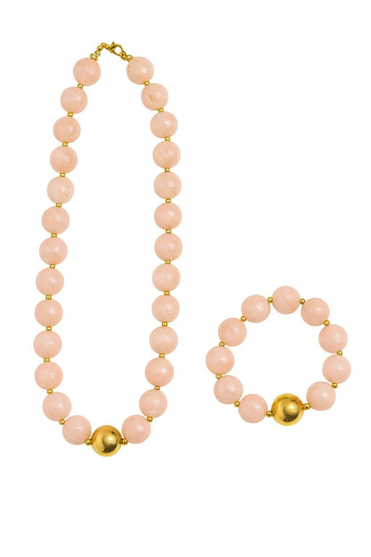 Collar y Pulsera de Acrilico  de Bolas
