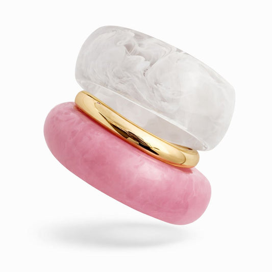 Set de pulseras acrilico Pink