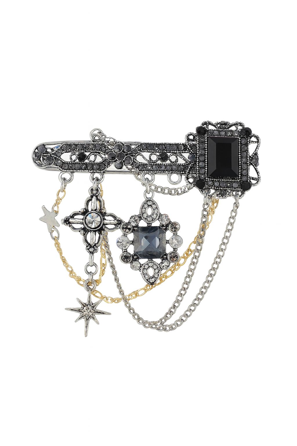 Broche de piedras negras