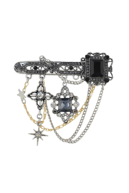 Broche de piedras negras