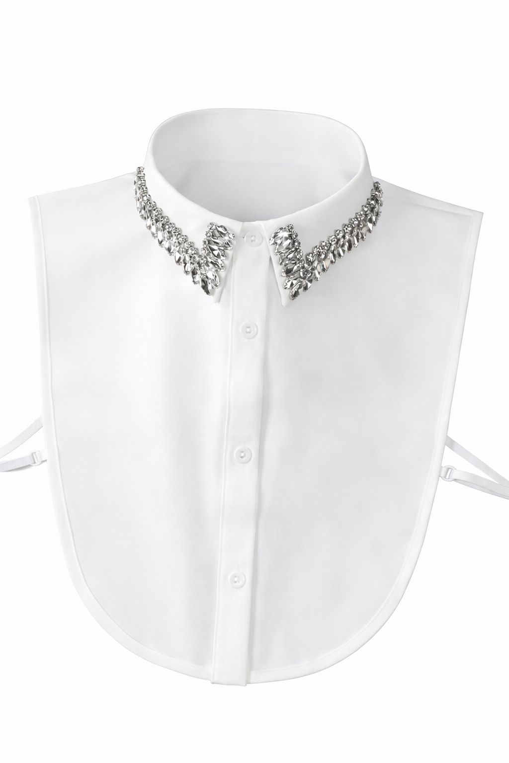 Cuello largo blanco con piedras