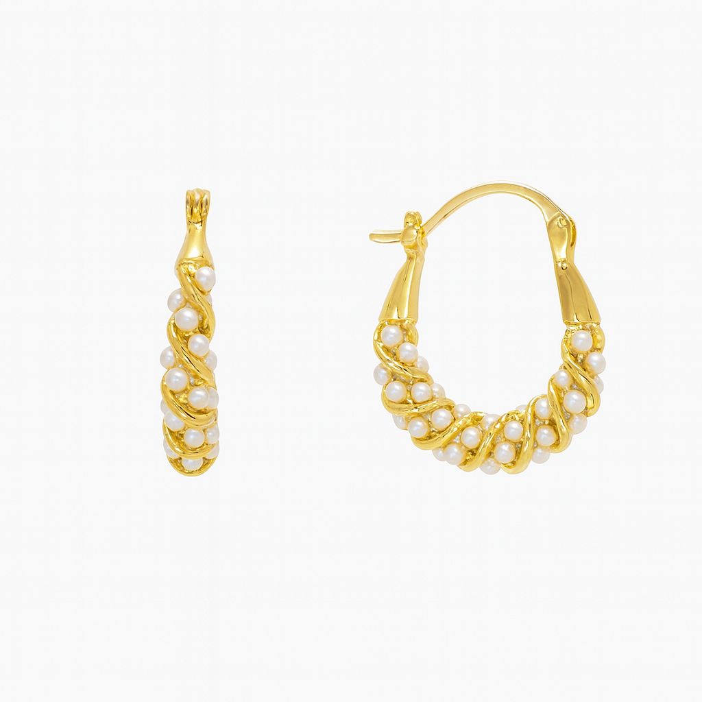 Argollas pequeñas con perlas