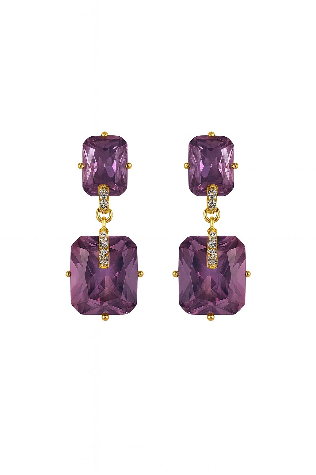 Aretes de zirconia cuadrados