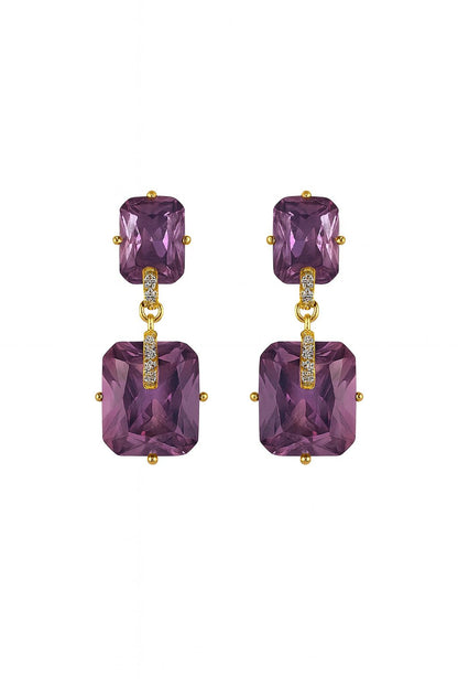 Aretes de zirconia cuadrados