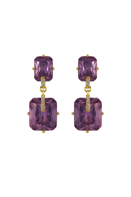 Aretes de zirconia cuadrados