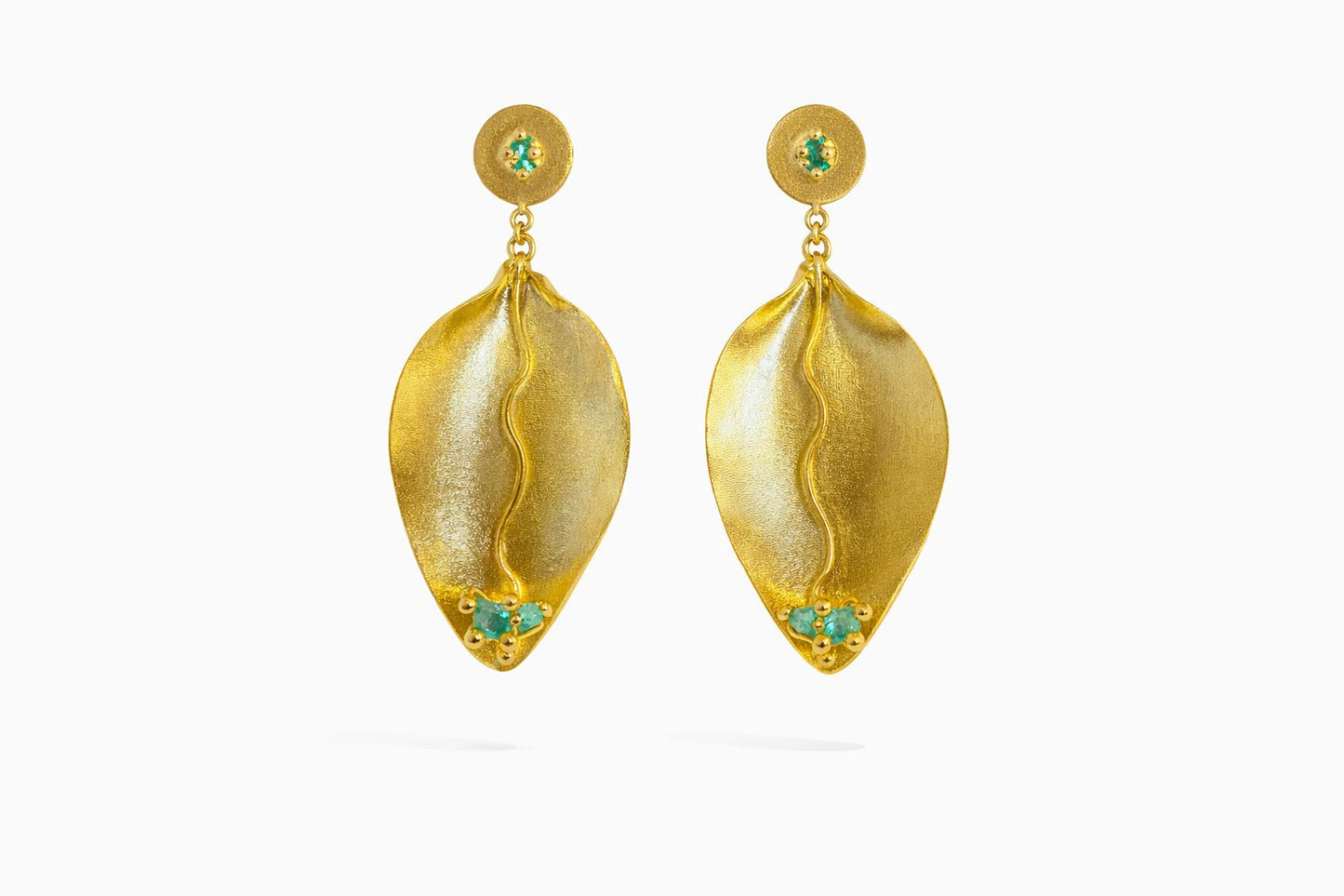 Aretes Topo un cartucho esmeralda