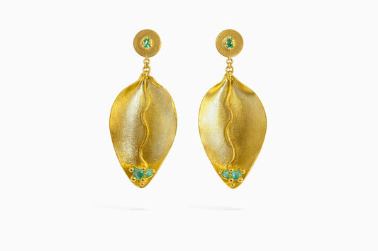 Aretes Topo un cartucho esmeralda
