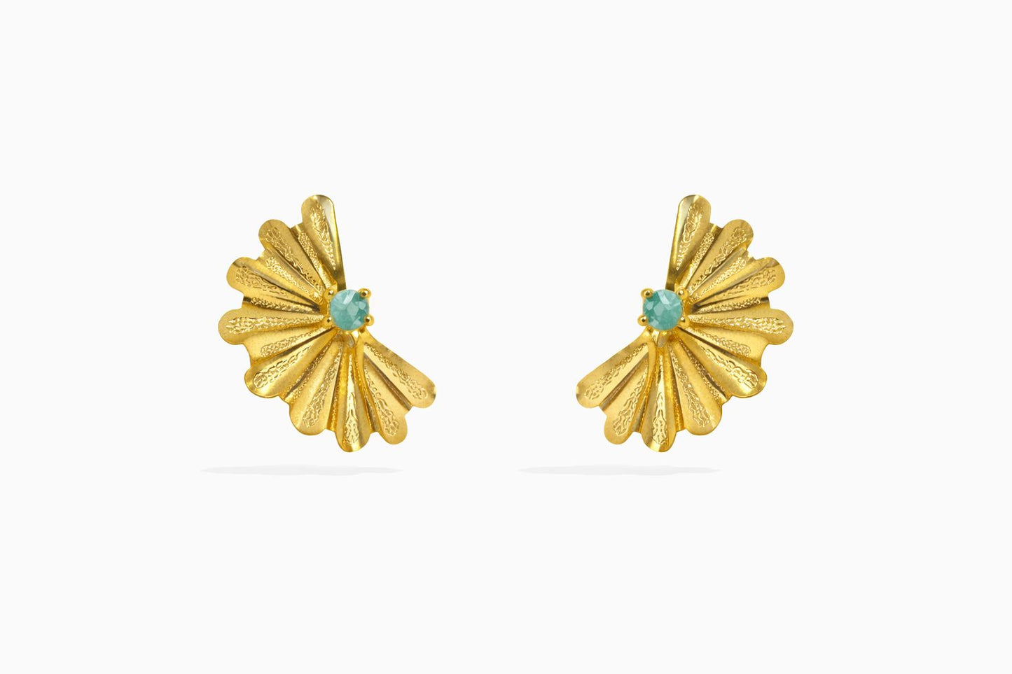 Aretes abanico  plizado pequeño