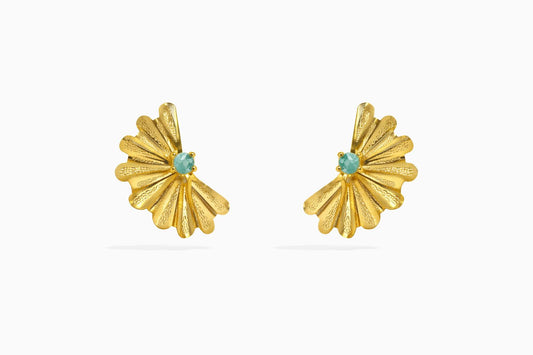 Aretes abanico  plizado pequeño
