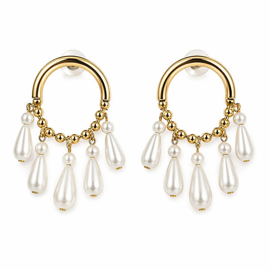 Aretes Media Luna Perla