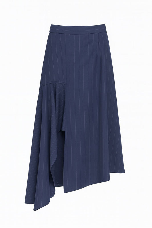 Falda Olanes azul marino gis