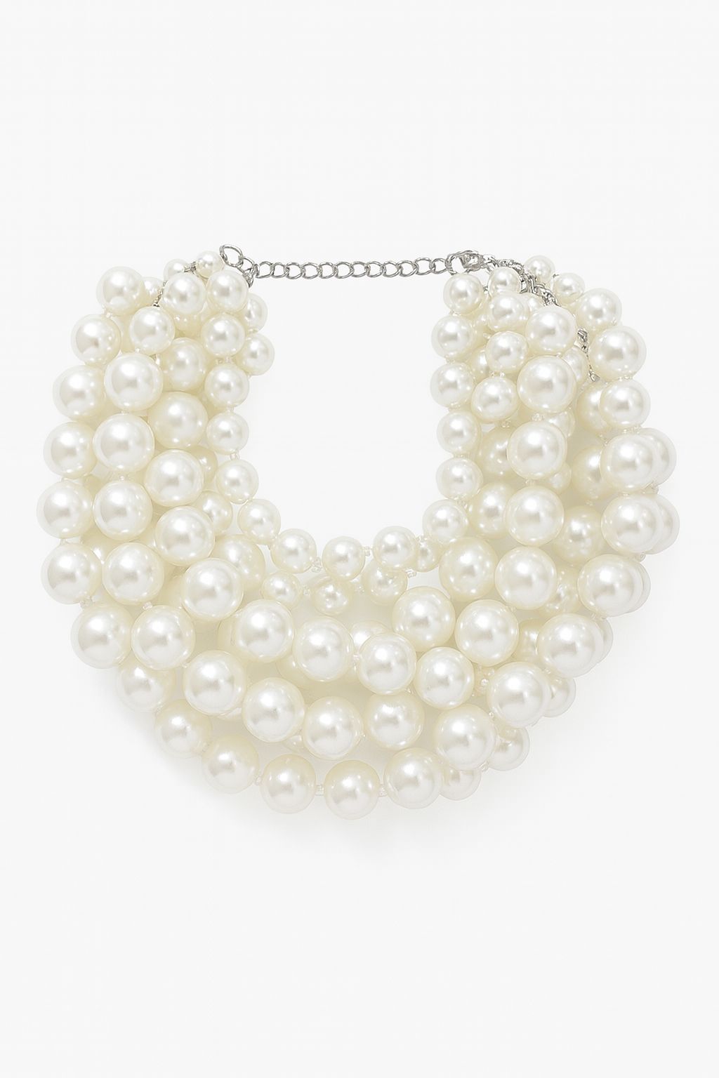 Collar de perlas grandes con cristales