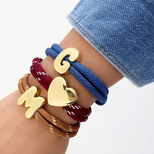 Pulseras de Letras y cordón