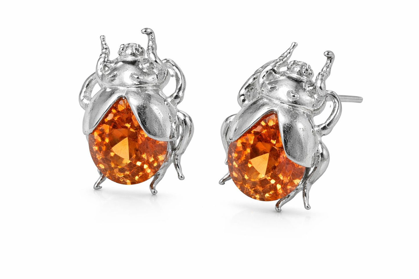 Aretes de Escarabajo Naranja