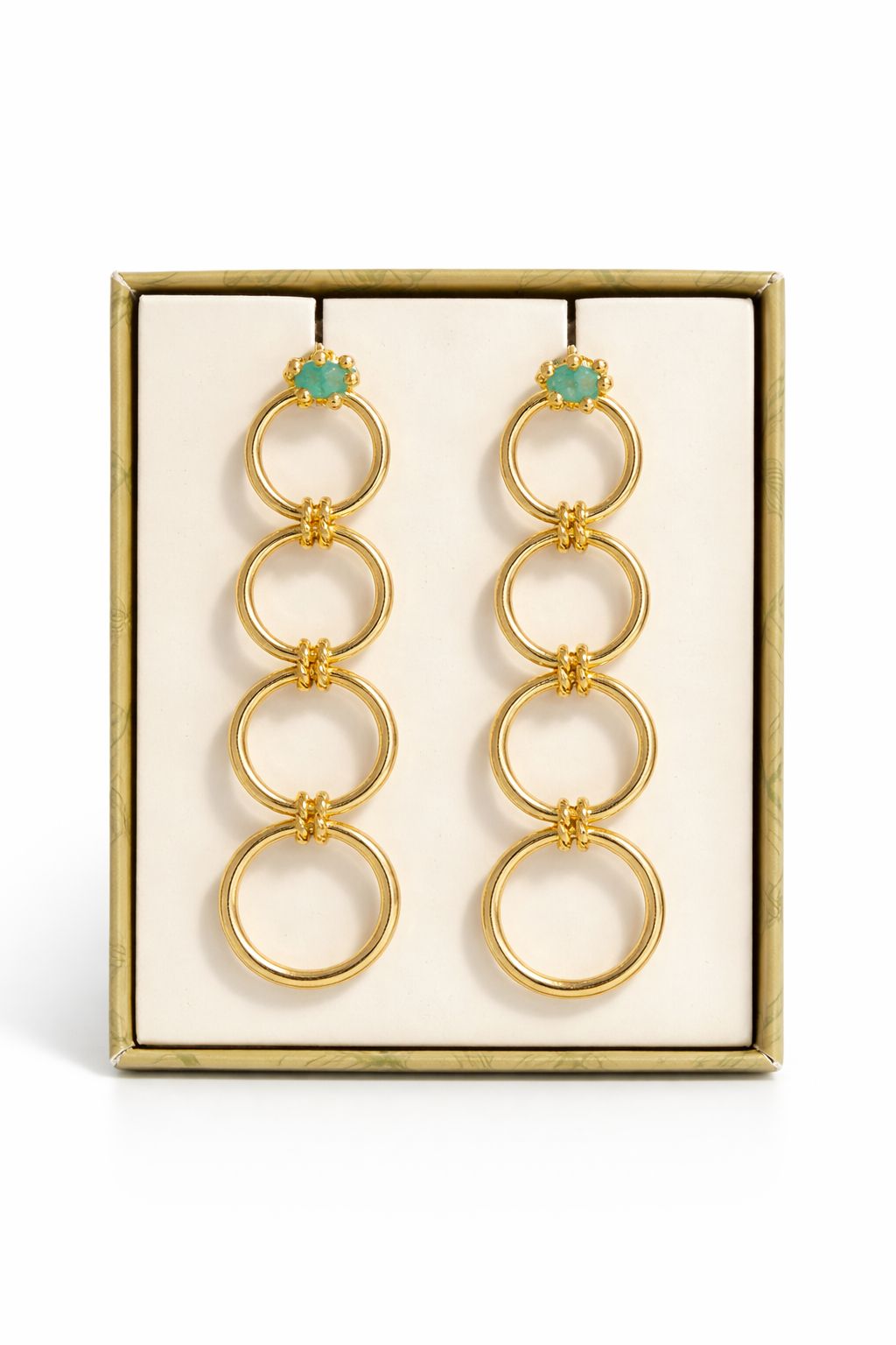 Aretes 3 circulos lazo trenzado