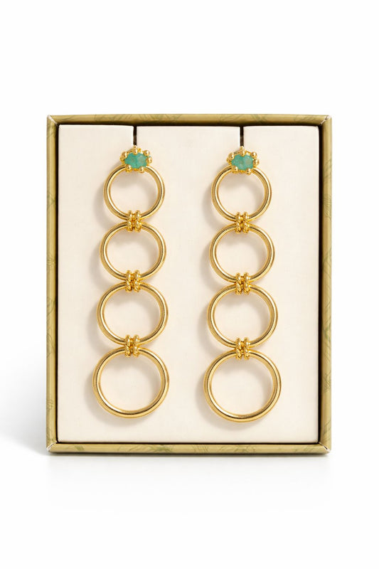 Aretes 3 circulos lazo trenzado