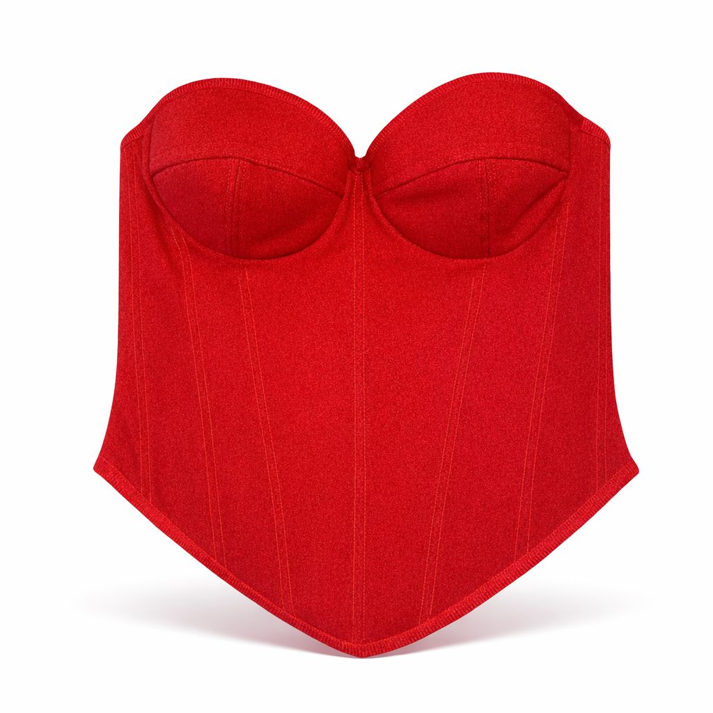 Bustier rojo suade
