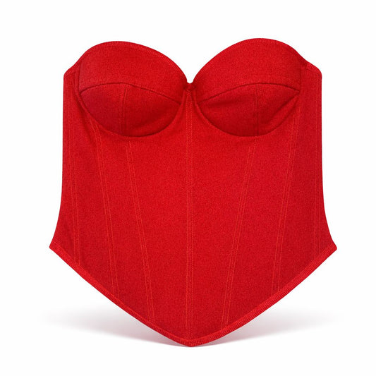 Bustier rojo suade
