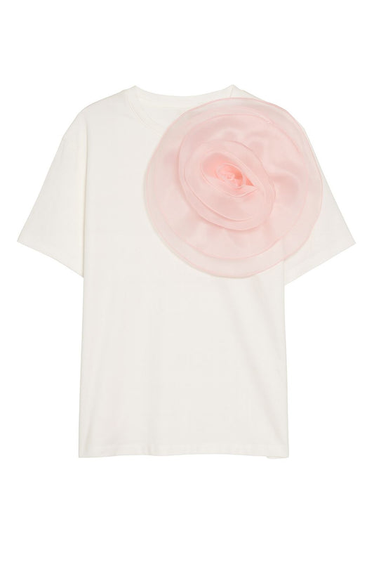Playera Blanca Capital con flor
