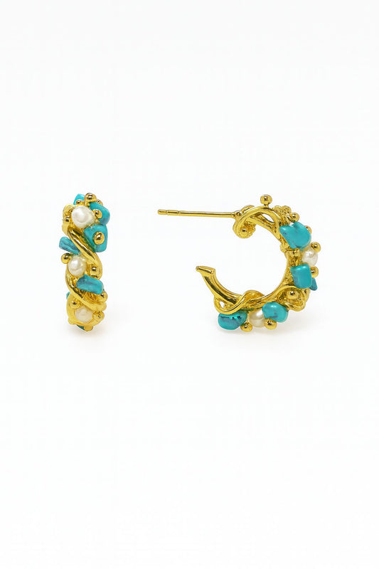 Argollas con Piedra azul